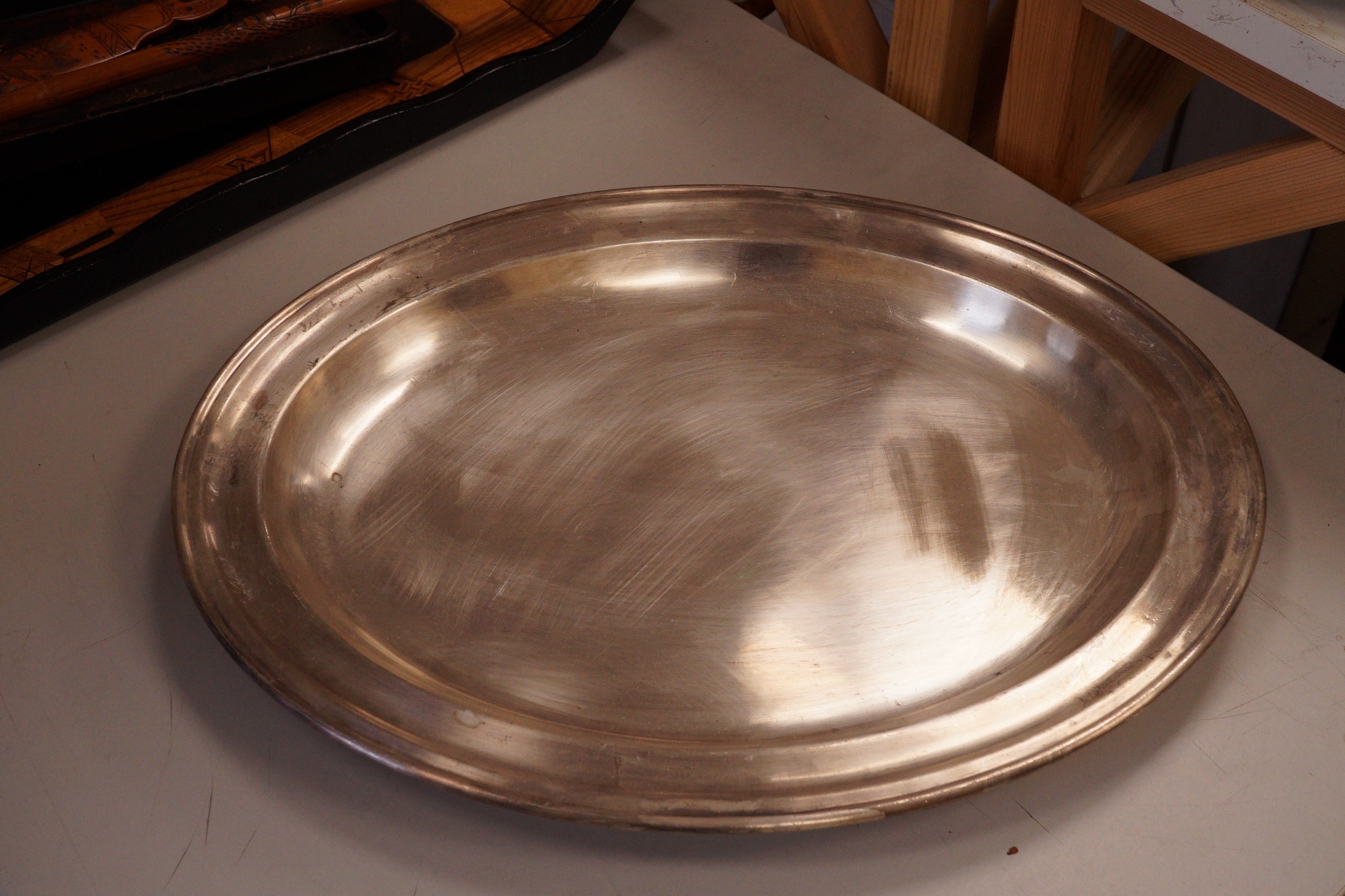 A Victorian plated meat dish cover and stand